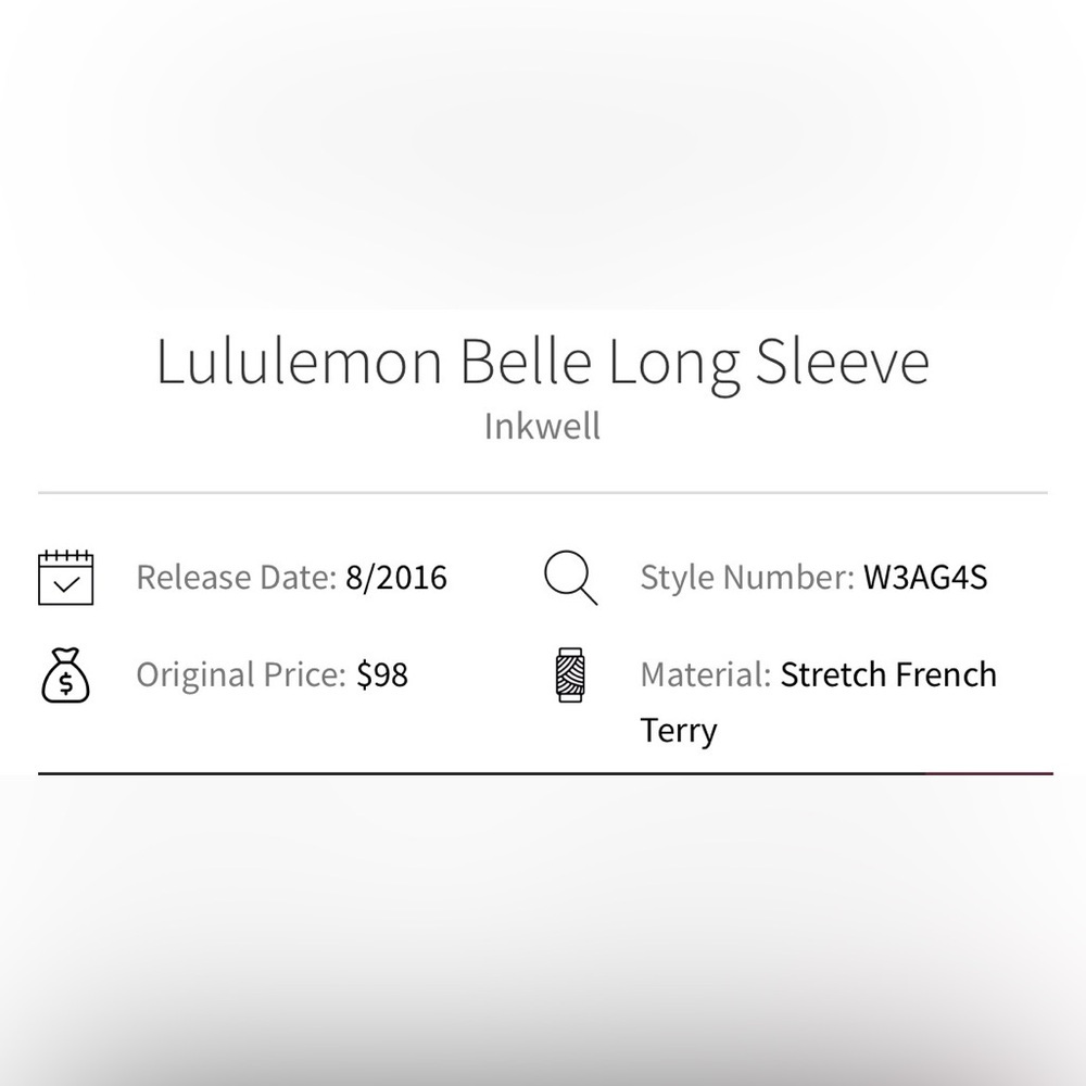 🍋 Lululemon Belle Women’s Long Sleeve Inkwell Navy Pullover Size 8/10 - Picture 11 of 12